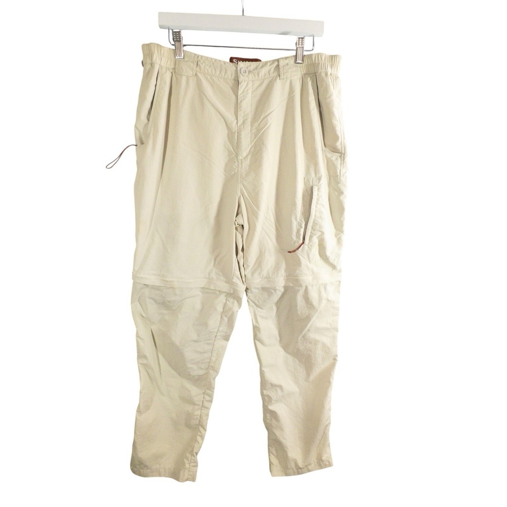 Simms Guide Series Fishing Pants Convertible Shorts Zip Nylon Mens Large 36x34